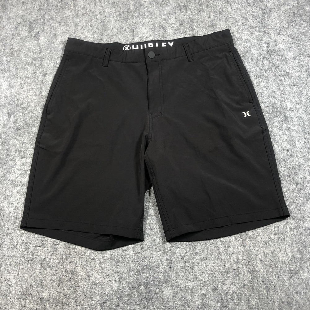 Hurley Shorts Mens 36 Black Stretch Chino Golf Microfiber Casual Summer Pockets
